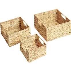 Panière en jacinthe tressée x 3