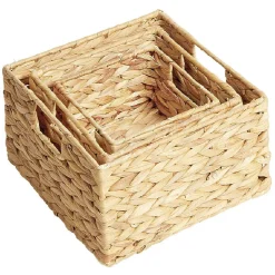 Panière en jacinthe tressée x 3