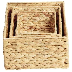 Panière en jacinthe tressée x 3