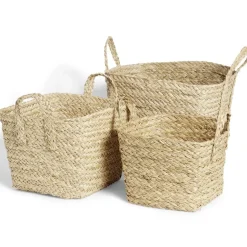 Panière en jacinthe tressée grand modèle 46x38x36cm