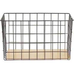 Panière en métal et bambou