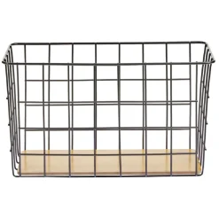 Panière en métal et bambou