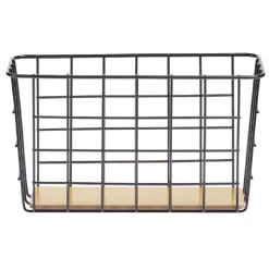 Panière en métal et bambou