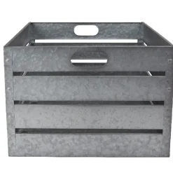 Panière en métal gris grand modèle