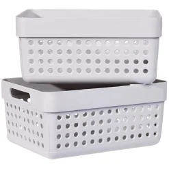 Panière en plastique 11x15xH.7,5 cm - Lot de 2