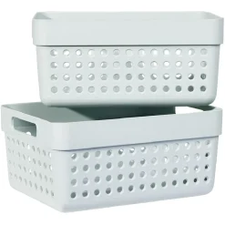 Panière en plastique 11x15xH.7,5 cm - Lot de 2