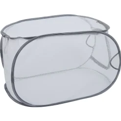 Panière 2-en-1 pliable 72L acier et polyester gris 38x38xH64cm