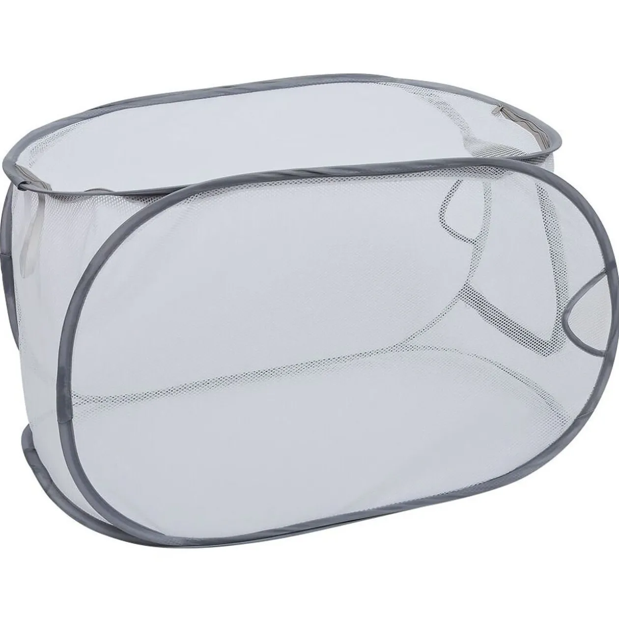 Panière 2-en-1 pliable 72L acier et polyester gris 38x38xH64cm