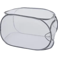 Panière 2-en-1 pliable 72L acier et polyester gris 38x38xH64cm