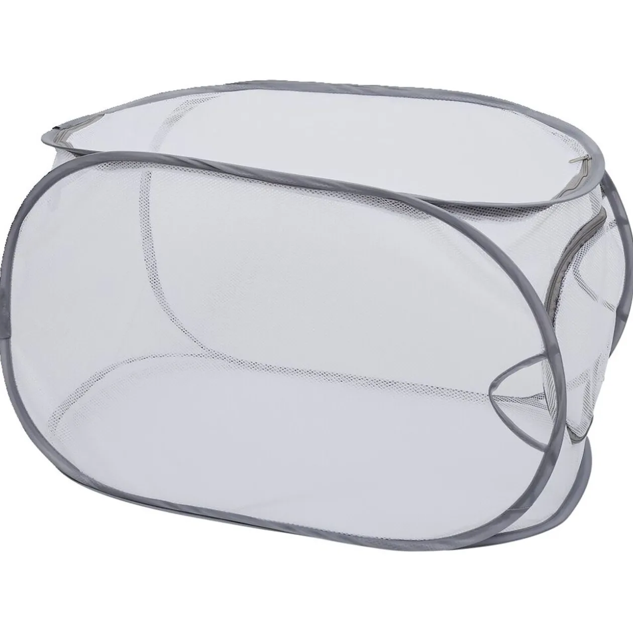 Panière 2-en-1 pliable 72L acier et polyester gris 38x38xH64cm