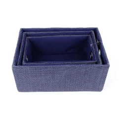 Panière en polyester marron x3