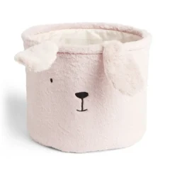 Panière enfant lapin rose Ø30xH25cm