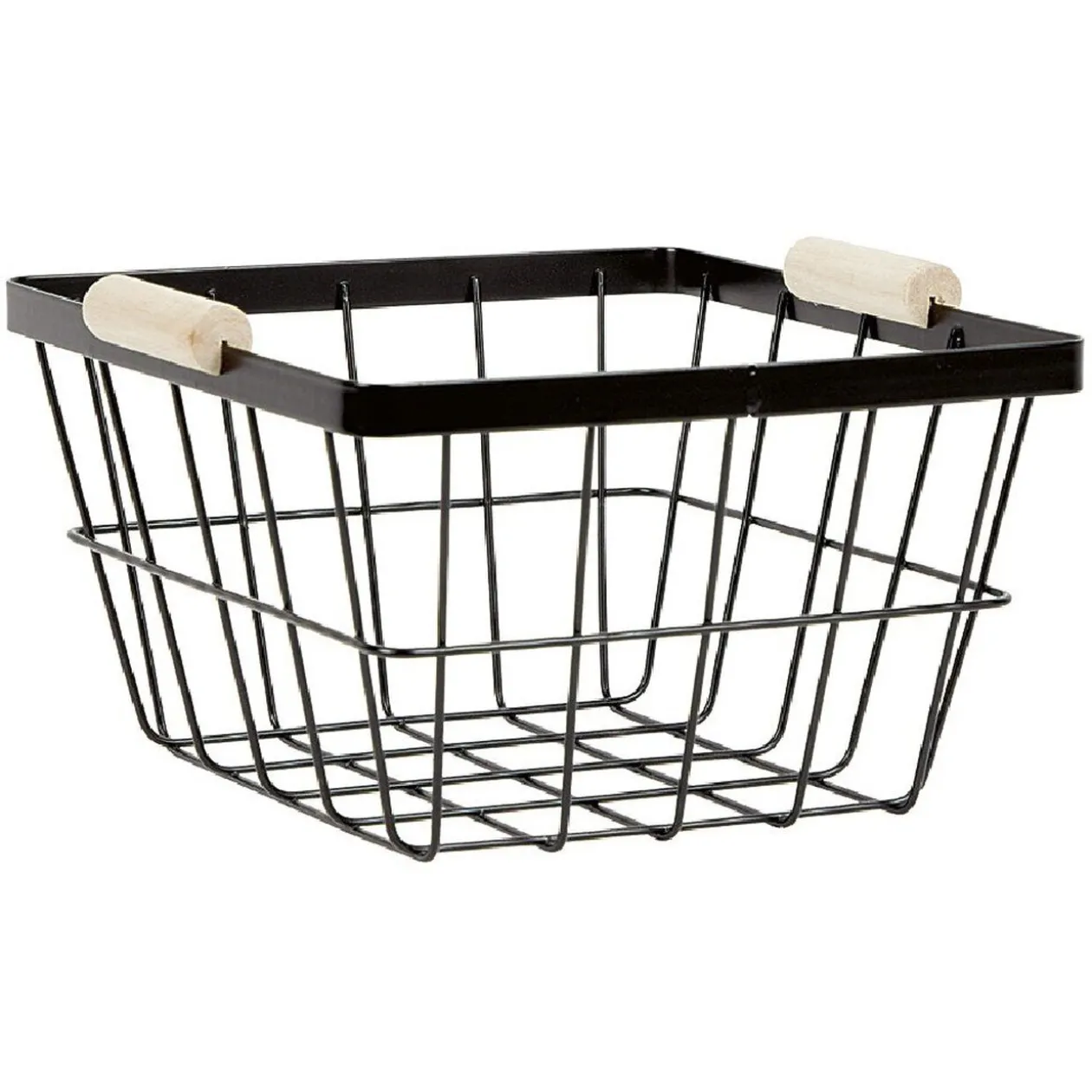 Panière grillagée en métal noir x2