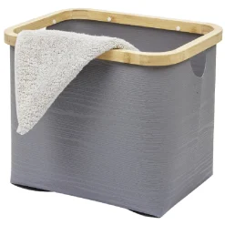 Panière grise armature bambou petit modèle