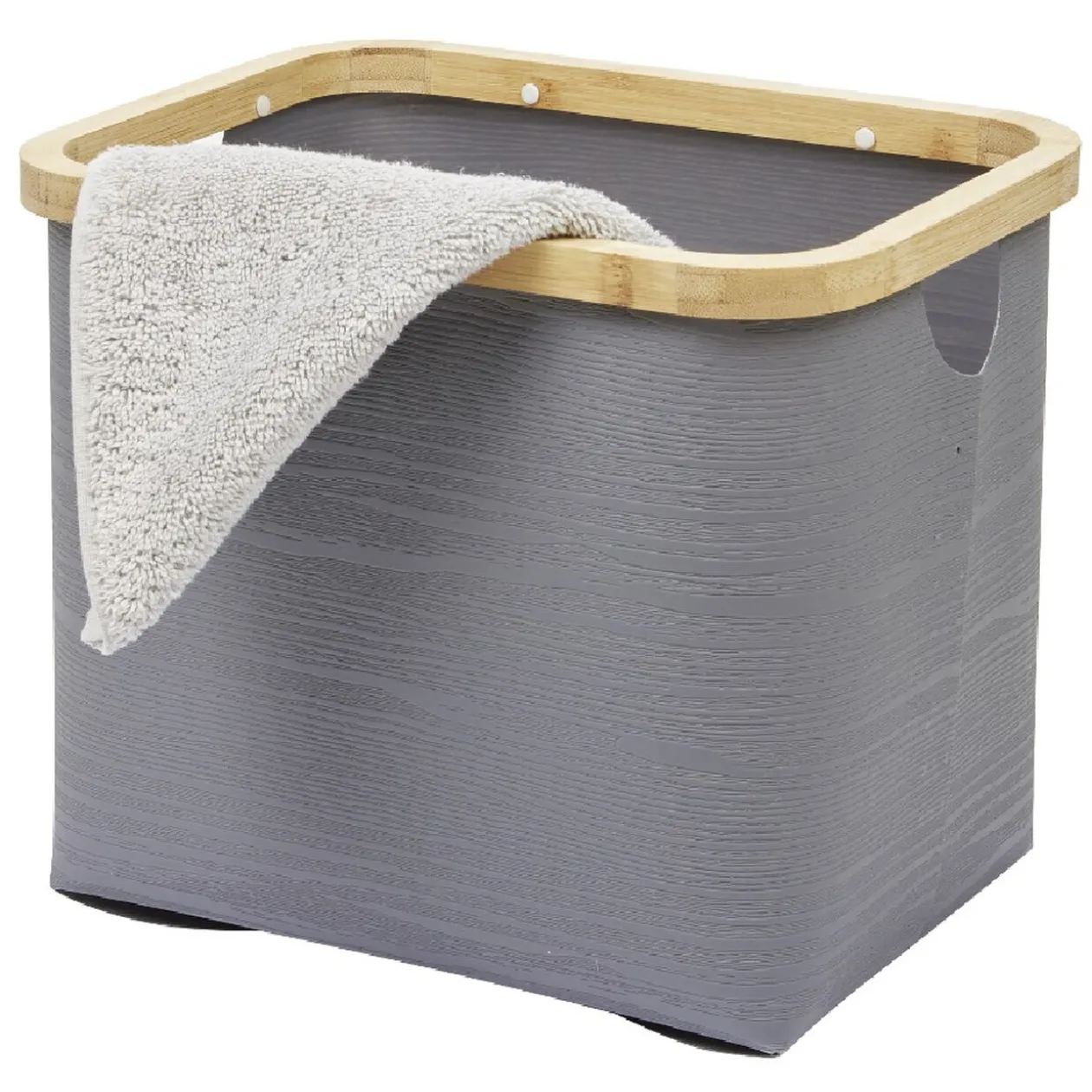 Panière grise armature bambou petit modèle