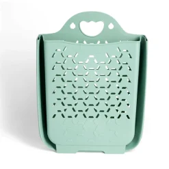 Panière 45L pliable plastique vert 36x25xH48cm