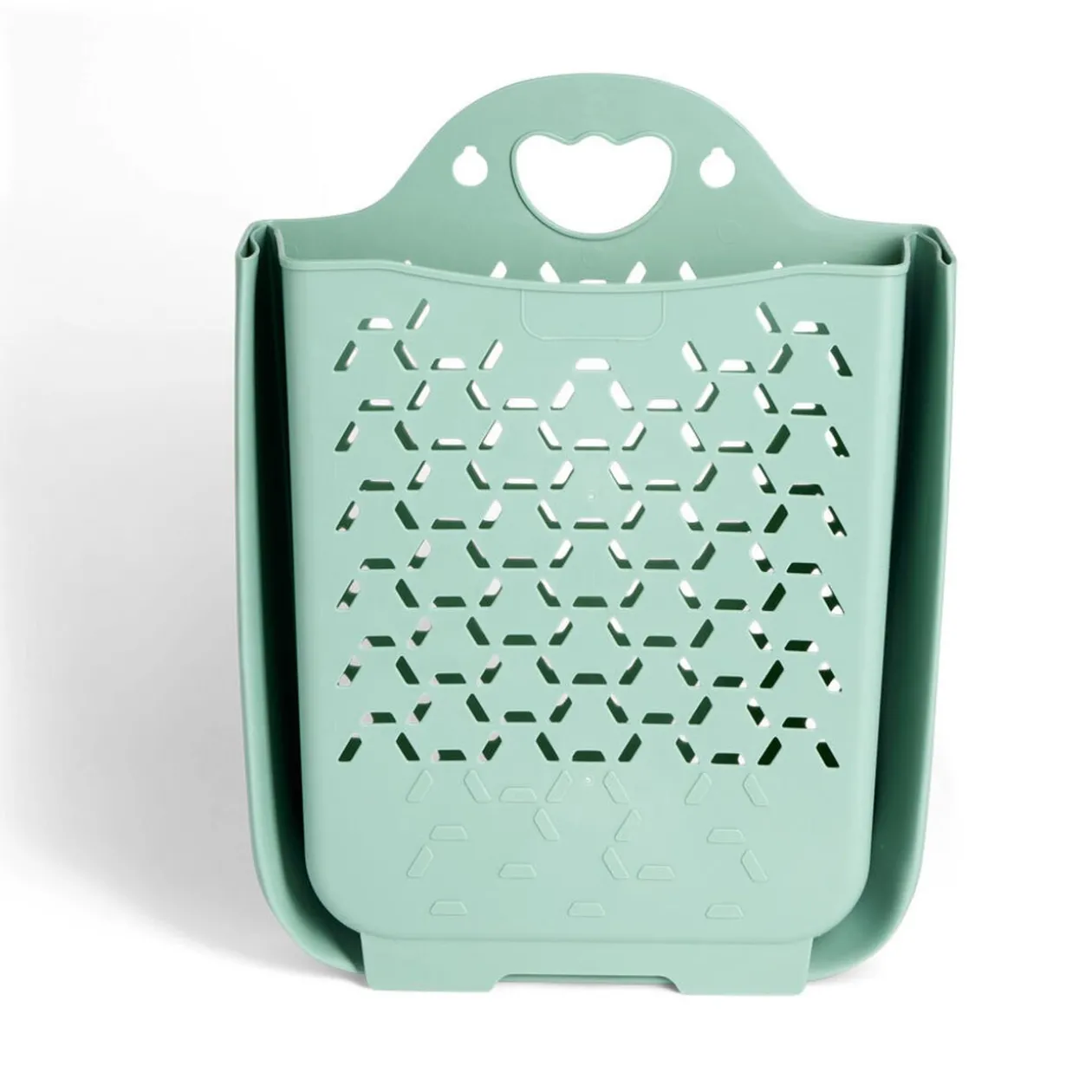 Panière 45L pliable plastique vert 36x25xH48cm