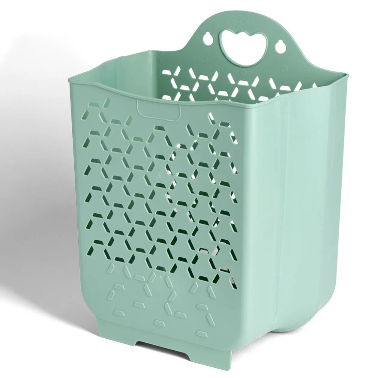 Panière 45L pliable plastique vert 36x25xH48cm