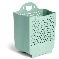 Panière 45L pliable plastique vert 36x25xH48cm