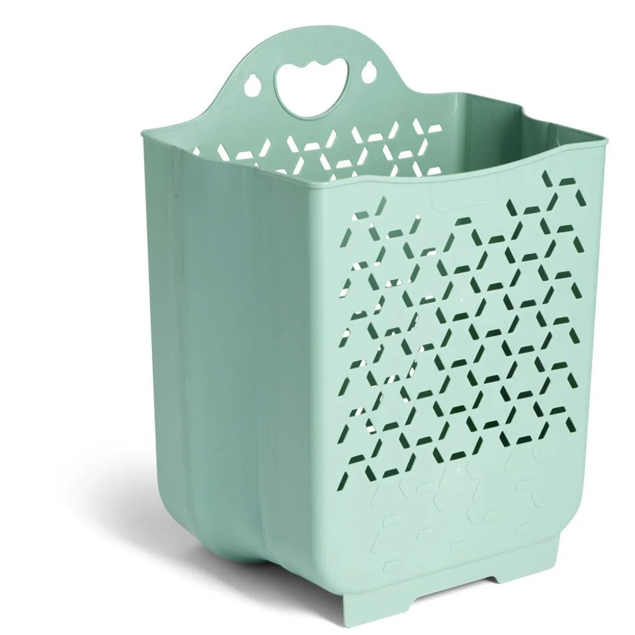 Panière 45L pliable plastique vert 36x25xH48cm