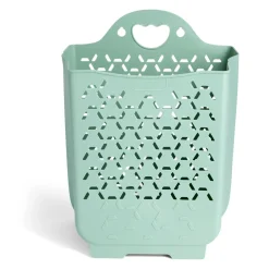 Panière 45L pliable plastique vert 36x25xH48cm