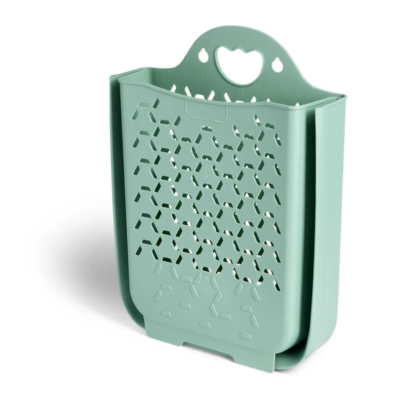 Panière 45L pliable plastique vert 36x25xH48cm