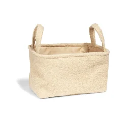 Panière laine bouclée beige 36x26xH20cm