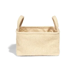 Panière laine bouclée beige 36x26xH20cm