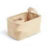 Panière laine bouclée beige 28x18xH15cm