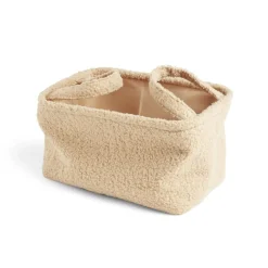 Panière laine bouclée beige 28x18xH15cm