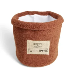 Panière laine bouclée marron 30xH26cm