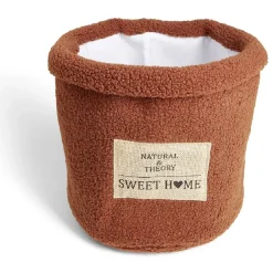 Panière laine bouclée marron 30xH26cm