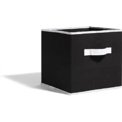 Panière noire et blanche pour meuble cube