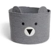 Panière ourson gris Ø30x24cm