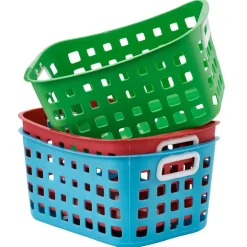 Panière rangement L.25xl.18,5xH.12,5cm plastique 3 coloris