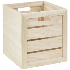 Panière rectangulaire bois naturel Box Cube