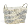 Panière rectangulaire en jacinthe d'eau gris naturel taille S