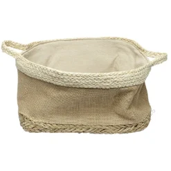 Panière rectangulaire en jonc naturel L34x24 cm