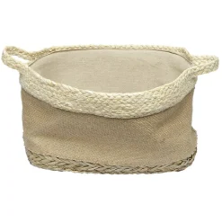 Panière rectangulaire en jonc naturel L29x23 cm