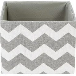 Panière rectangulaire imprimé zig zap gris blanc x3