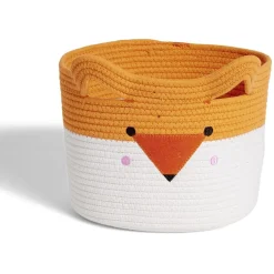 Panière renard orange et blanc Ø30x24cm