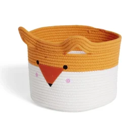 Panière renard orange et blanc Ø30x24cm