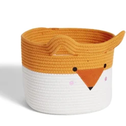 Panière renard orange et blanc Ø30x24cm