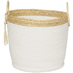 Panière ronde avec anses blanc naturel Ø40,5xH35 cm - RONDA