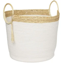 Panière ronde avec anses blanc naturel Ø40,5xH35 cm - RONDA