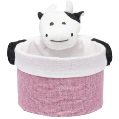 Panière ronde avec peluche animal