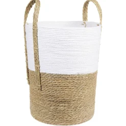 Panière ronde blanc naturel Ø35xH45 cm