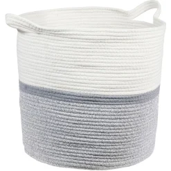Panière ronde blanche et grise Ø40xH40 cm - HIRO