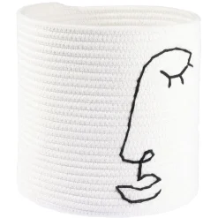 Panière ronde coton motif visage