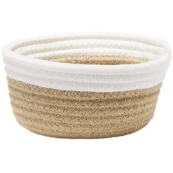Panière ronde en coton tressé Ø18 cm